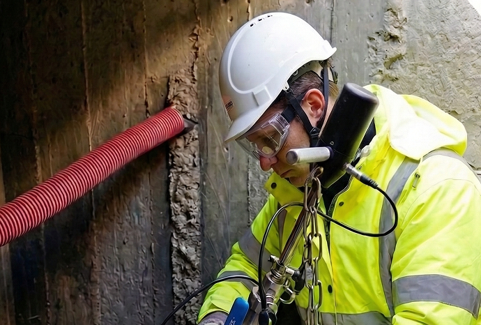 Water industry engineer on site